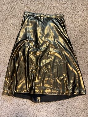 Wilfred Metallic Gold A-Line Skirt